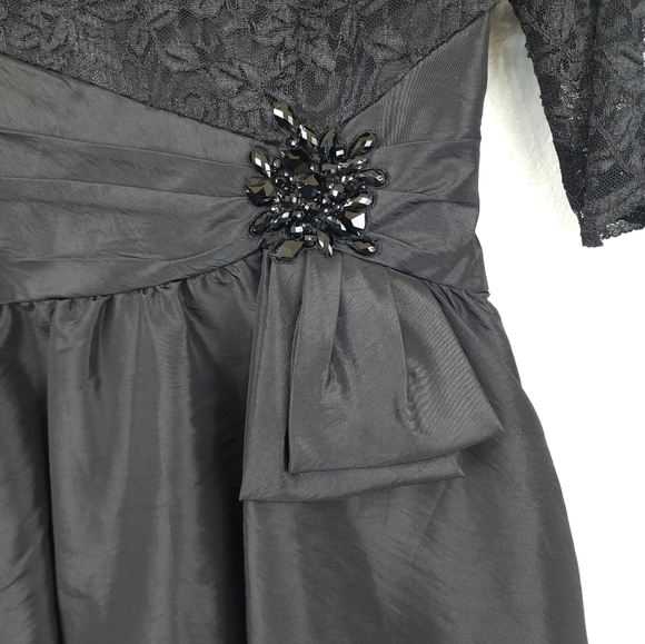 Jessica Howard Mobwife Black Lace Half Sleeve Dress Size 12 - Picture 4 of 13